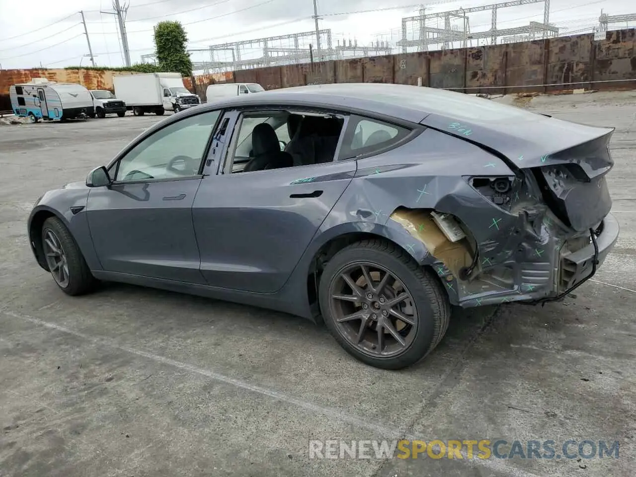 2 Photograph of a damaged car 5YJ3E1EA0NF375126 TESLA MODEL 3 2022