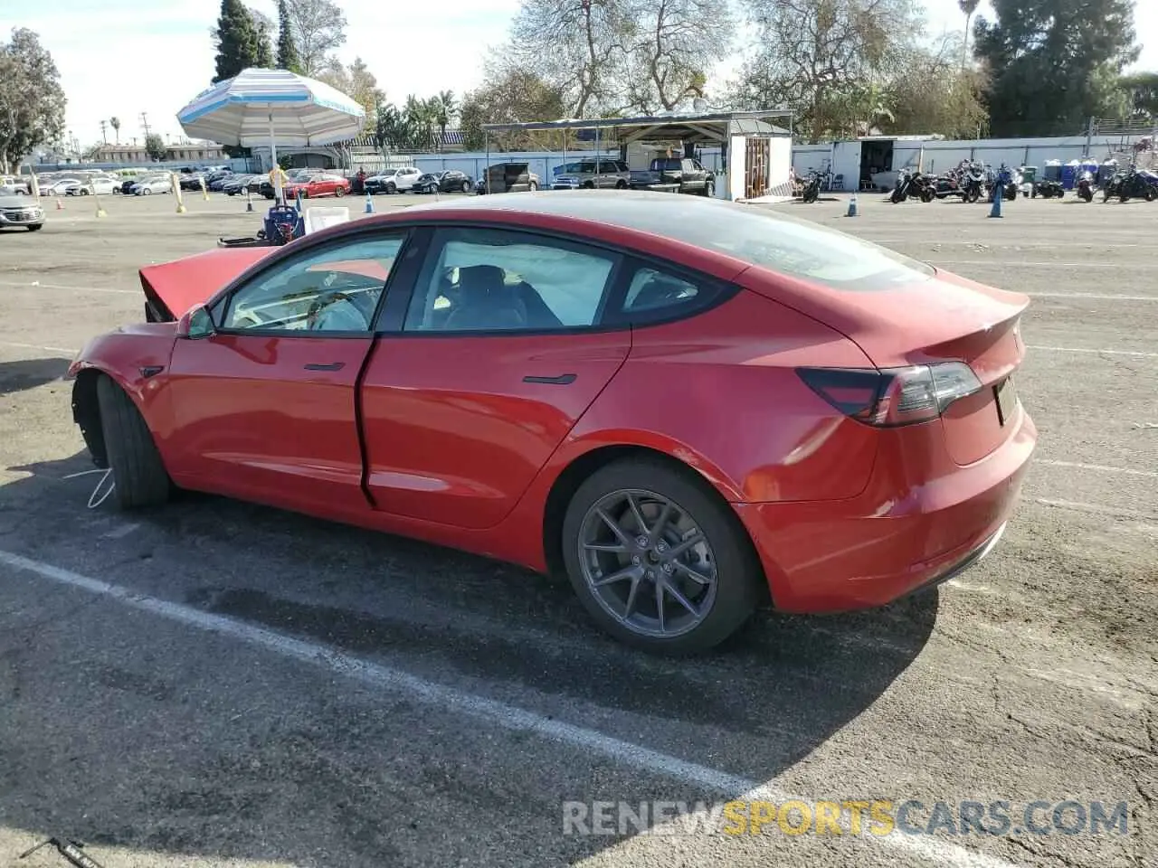2 Photograph of a damaged car 5YJ3E1EA1NF287623 TESLA MODEL 3 2022