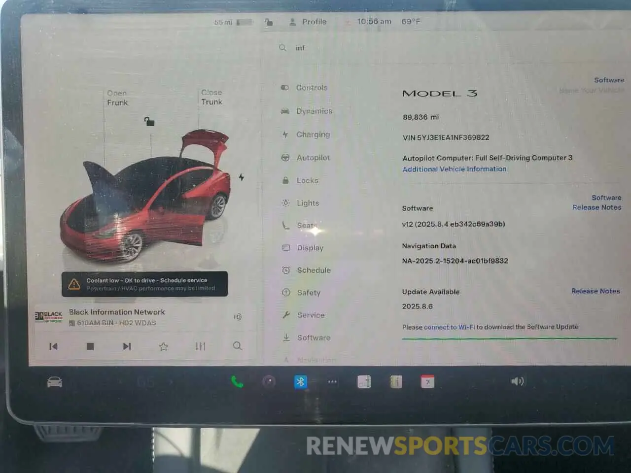 9 Photograph of a damaged car 5YJ3E1EA1NF369822 TESLA MODEL 3 2022