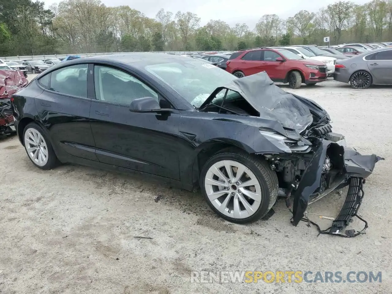4 Фотография поврежденного автомобиля 5YJ3E1EA1NF369979 TESLA MODEL 3 2022