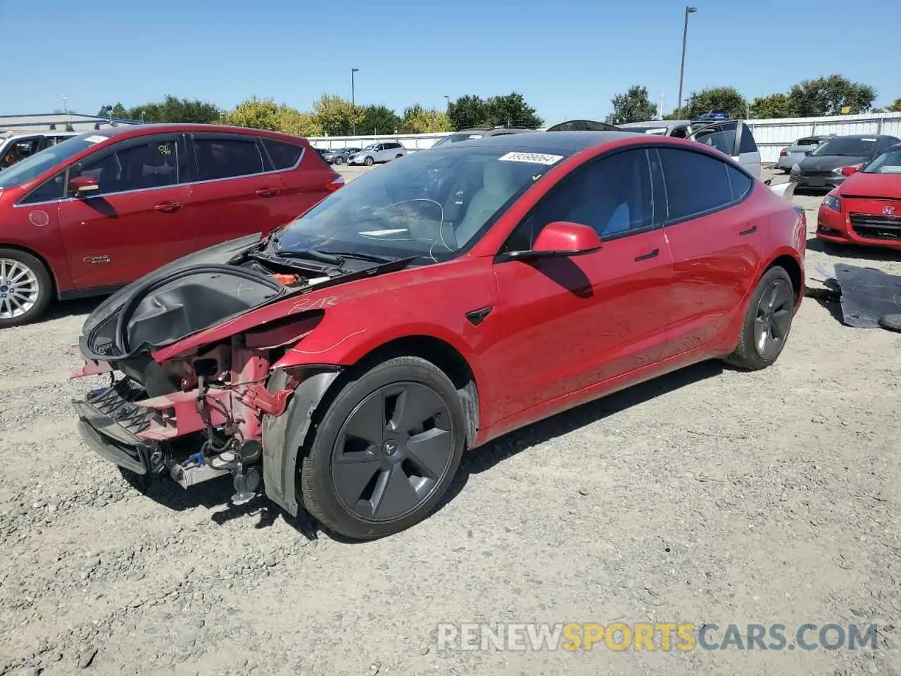 1 Photograph of a damaged car 5YJ3E1EA2NF121871 TESLA MODEL 3 2022