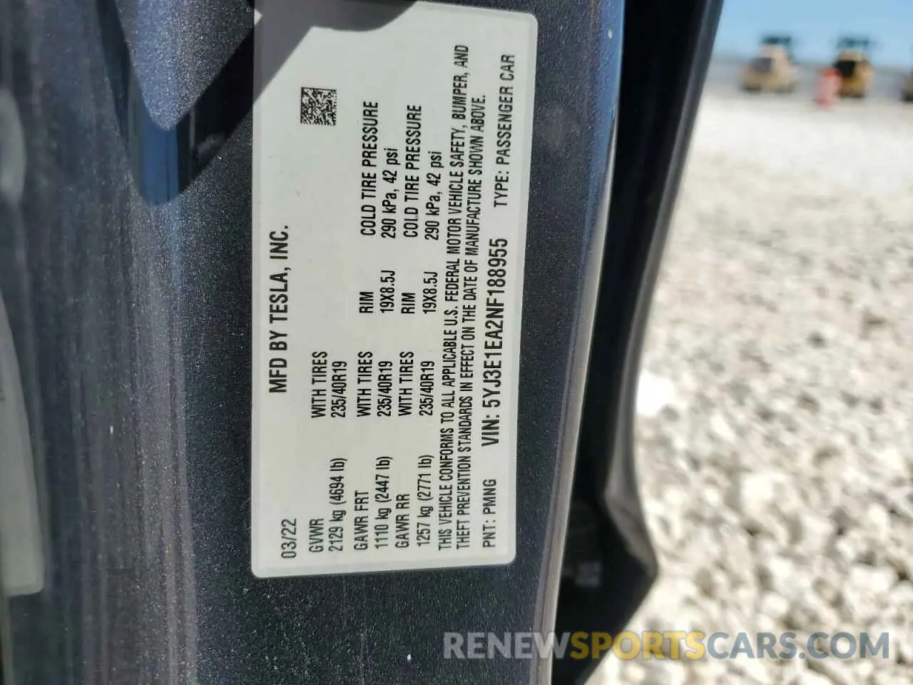 13 Фотография поврежденного автомобиля 5YJ3E1EA2NF188955 TESLA MODEL 3 2022