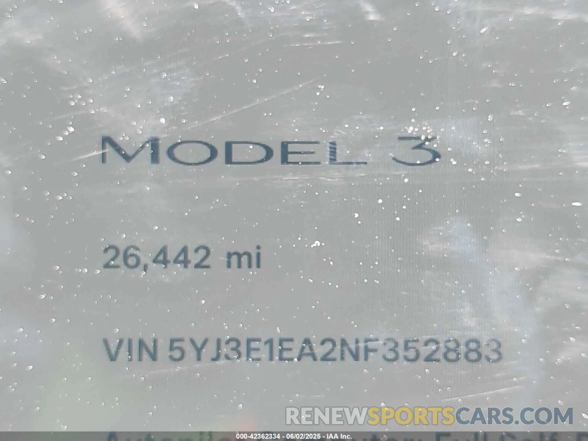 15 Photograph of a damaged car 5YJ3E1EA2NF352883 TESLA MODEL 3 2022