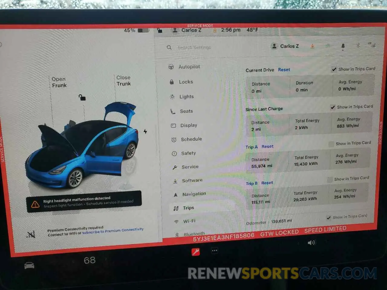 9 Photograph of a damaged car 5YJ3E1EA3NF185806 TESLA MODEL 3 2022