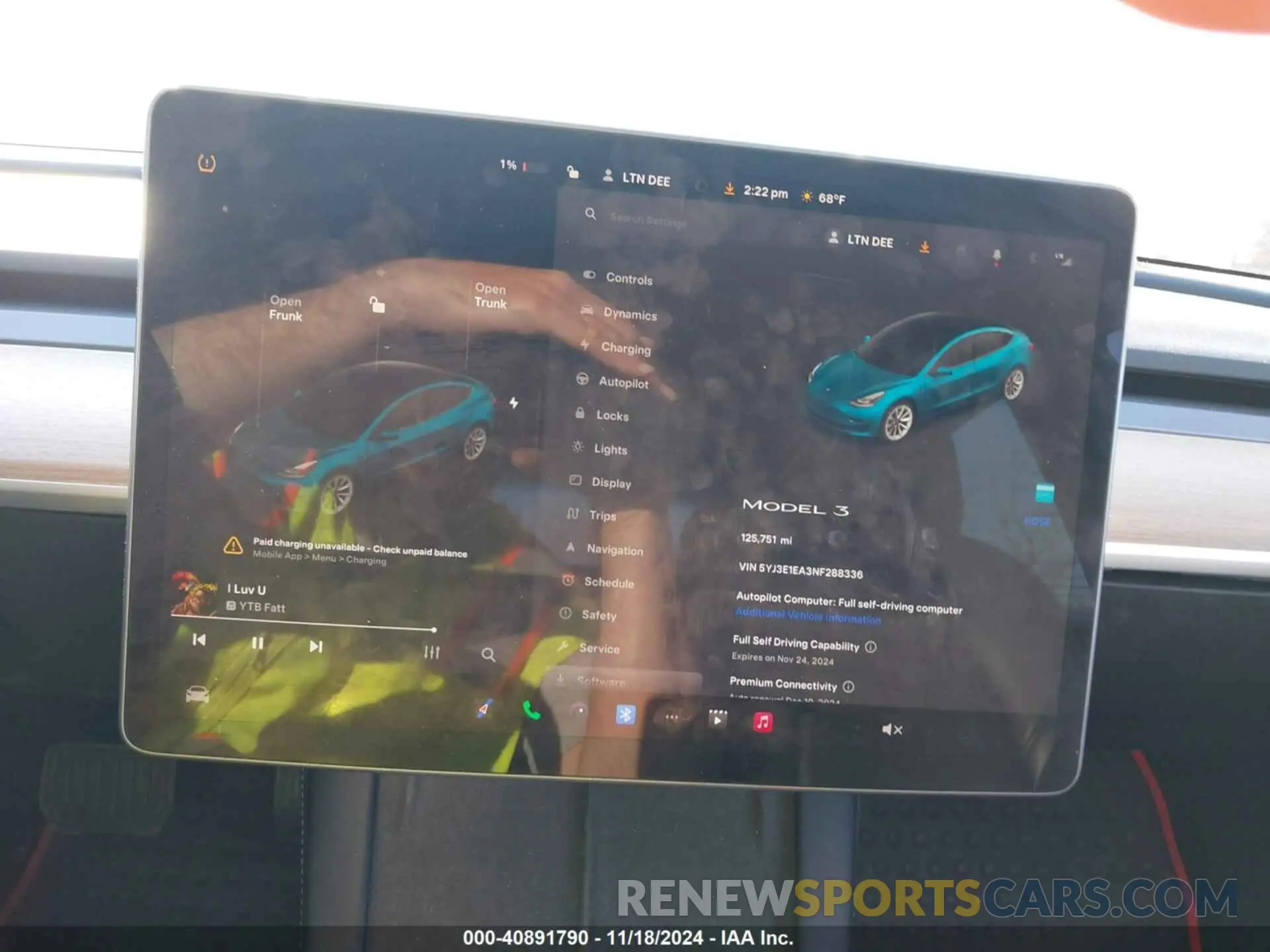 18 Photograph of a damaged car 5YJ3E1EA3NF288336 TESLA MODEL 3 2022