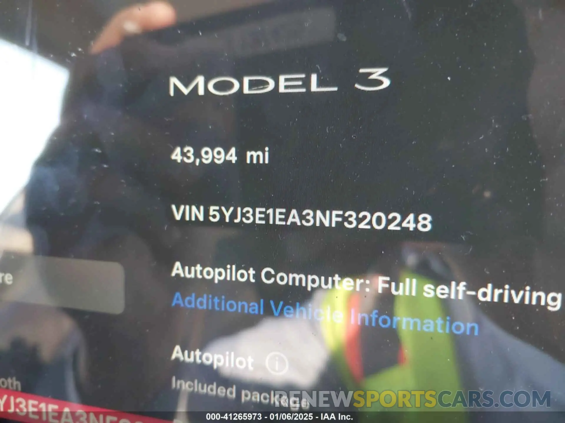 14 Photograph of a damaged car 5YJ3E1EA3NF320248 TESLA MODEL 3 2022
