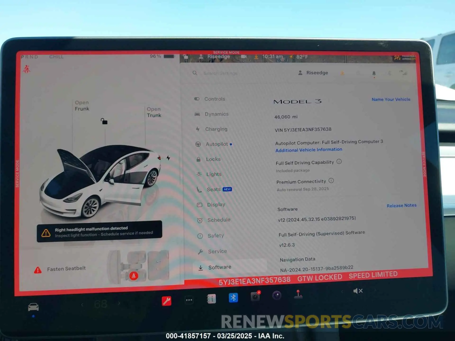 7 Photograph of a damaged car 5YJ3E1EA3NF357638 TESLA MODEL 3 2022