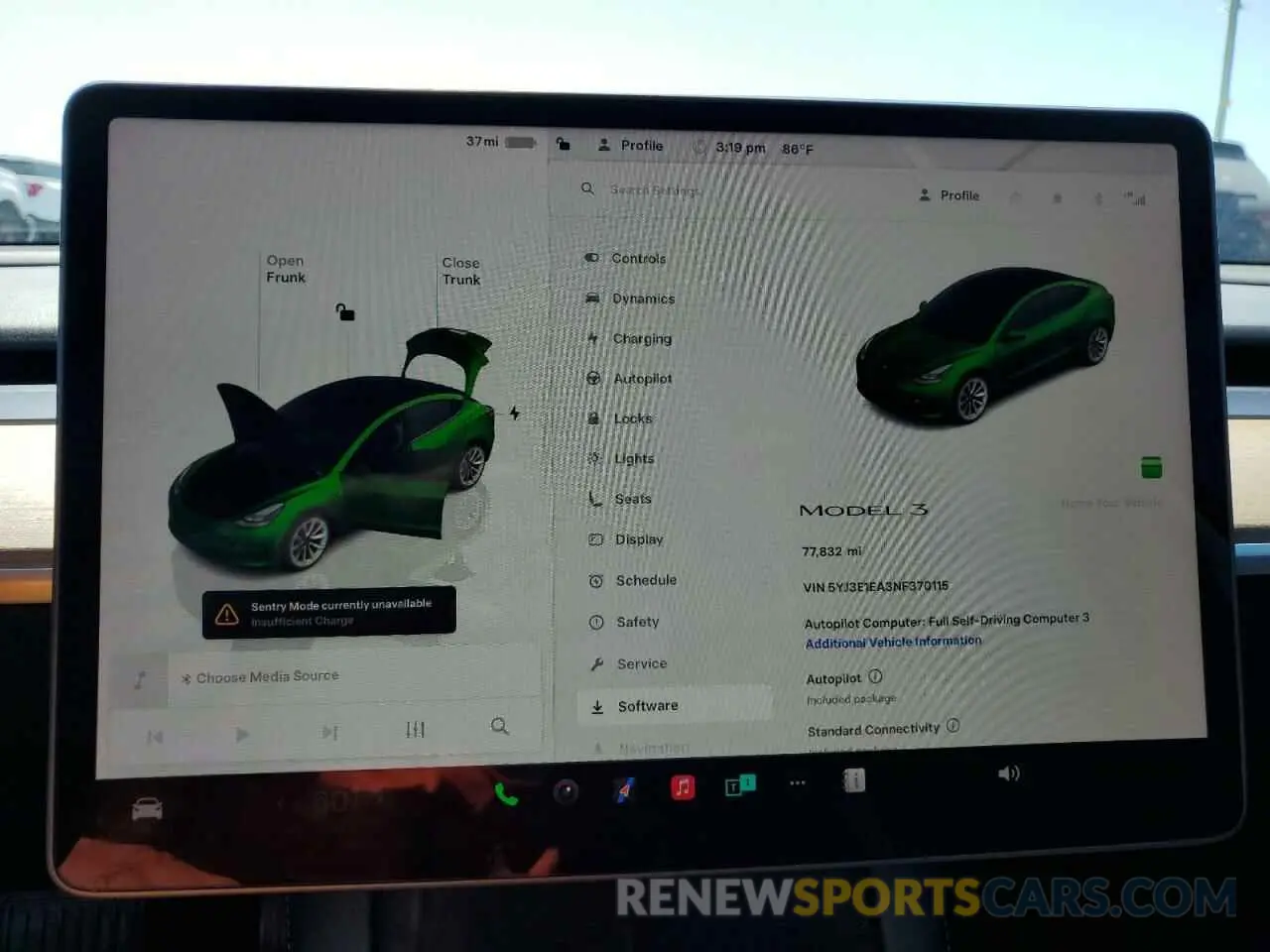 9 Photograph of a damaged car 5YJ3E1EA3NF370115 TESLA MODEL 3 2022