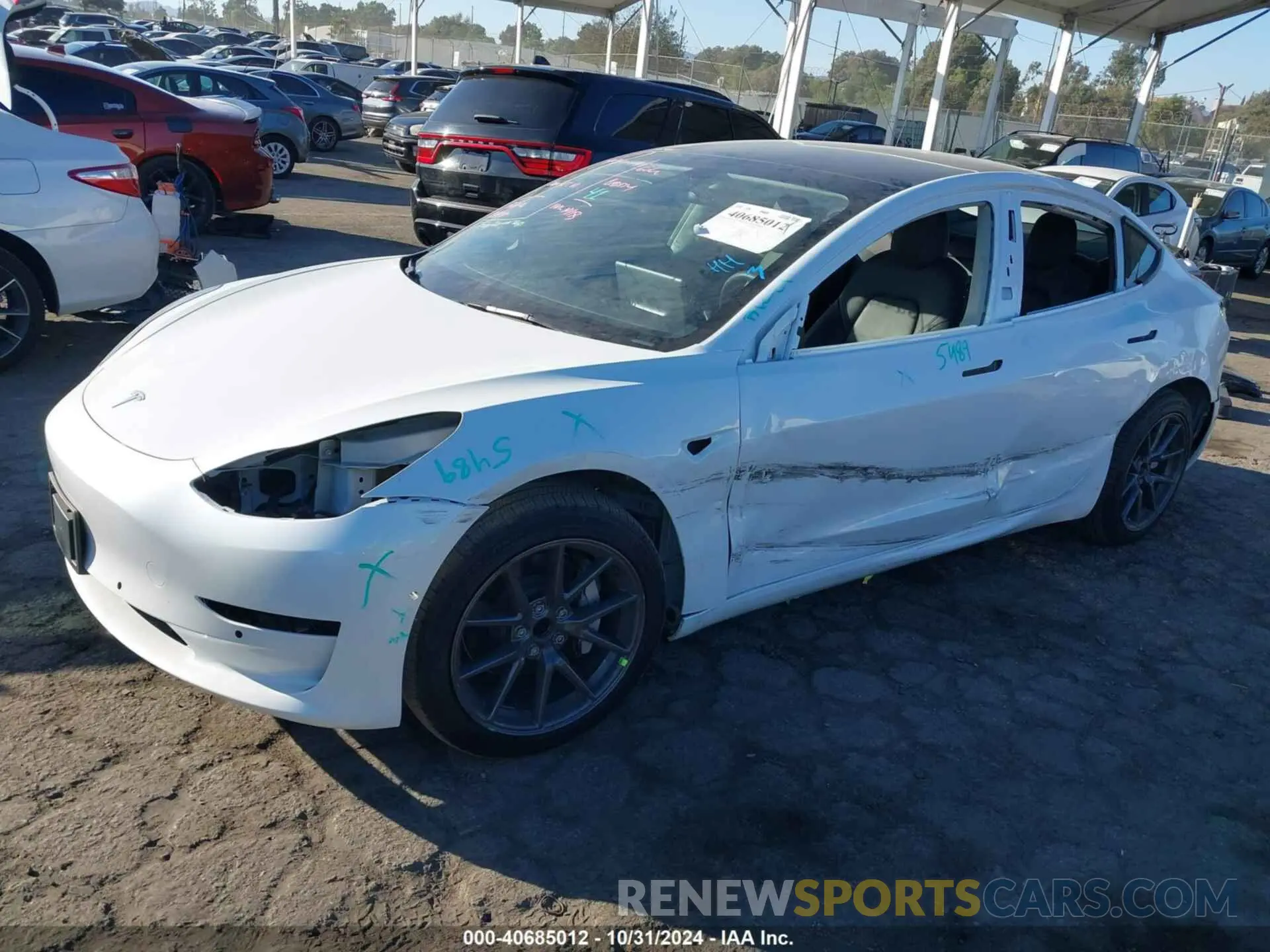 2 Photograph of a damaged car 5YJ3E1EA4NF104389 TESLA MODEL 3 2022