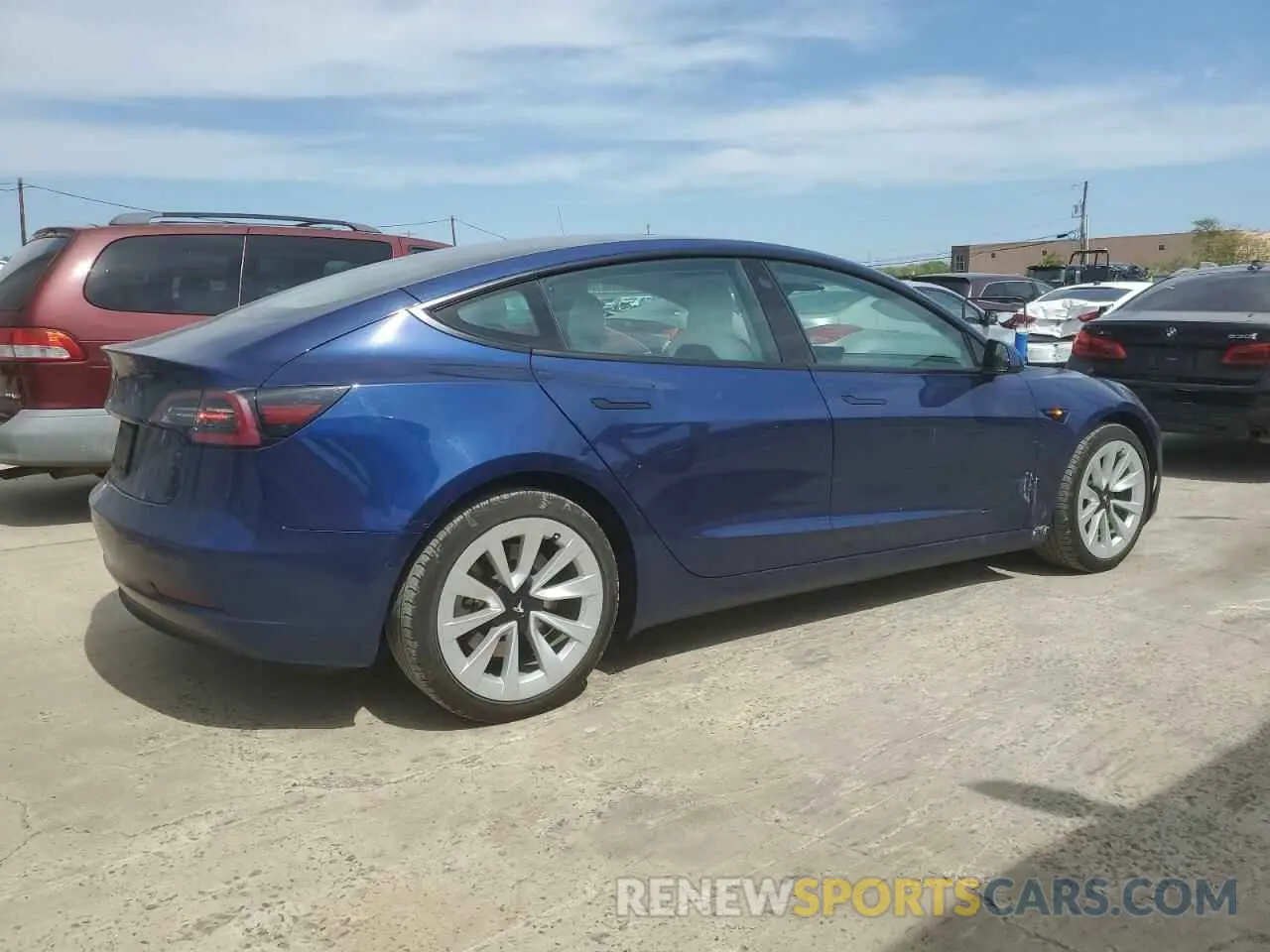 3 Photograph of a damaged car 5YJ3E1EA4NF155309 TESLA MODEL 3 2022
