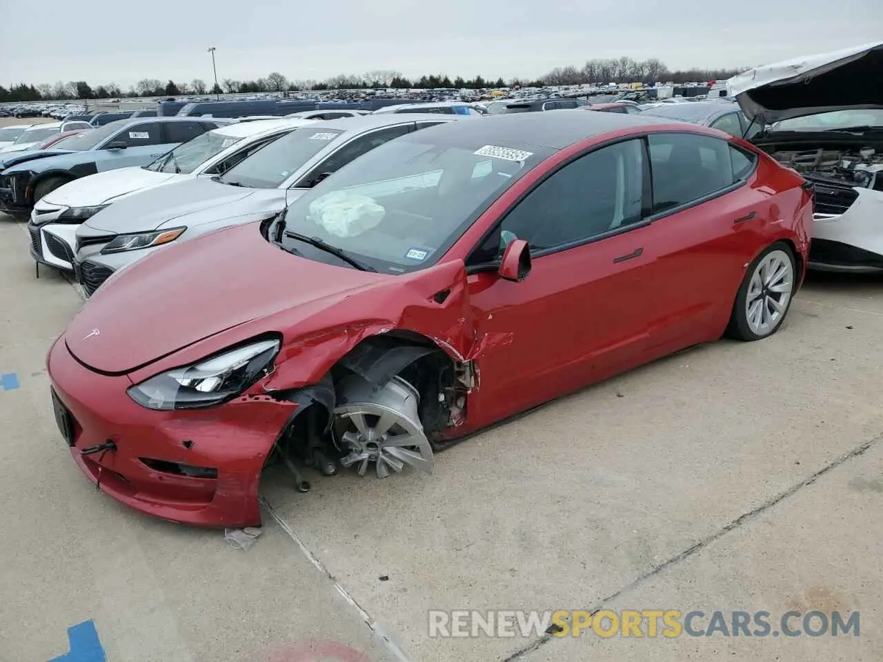 1 Photograph of a damaged car 5YJ3E1EA4NF185829 TESLA MODEL 3 2022