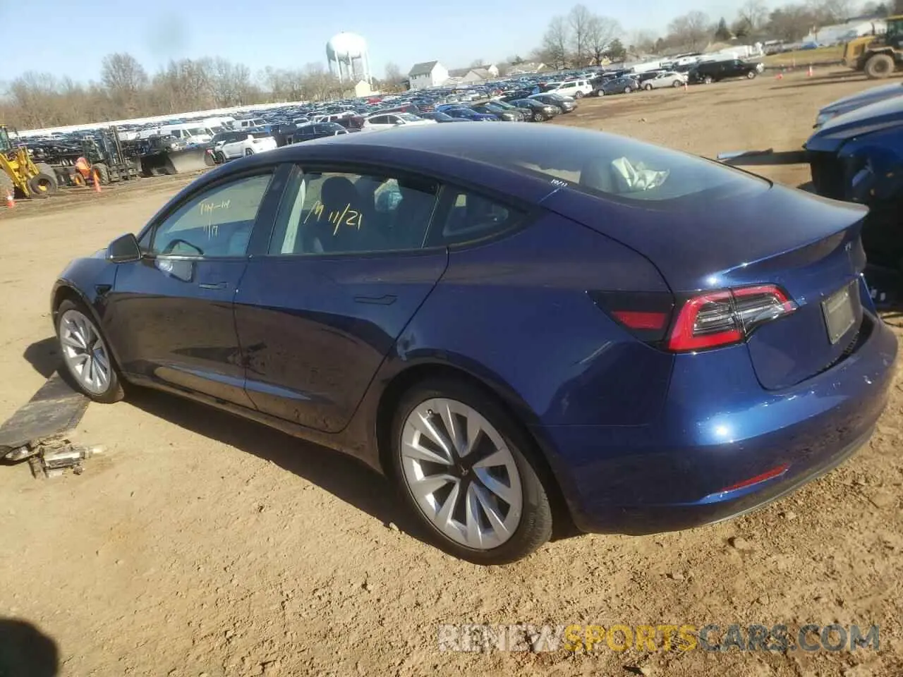 2 Photograph of a damaged car 5YJ3E1EA4NF370494 TESLA MODEL 3 2022