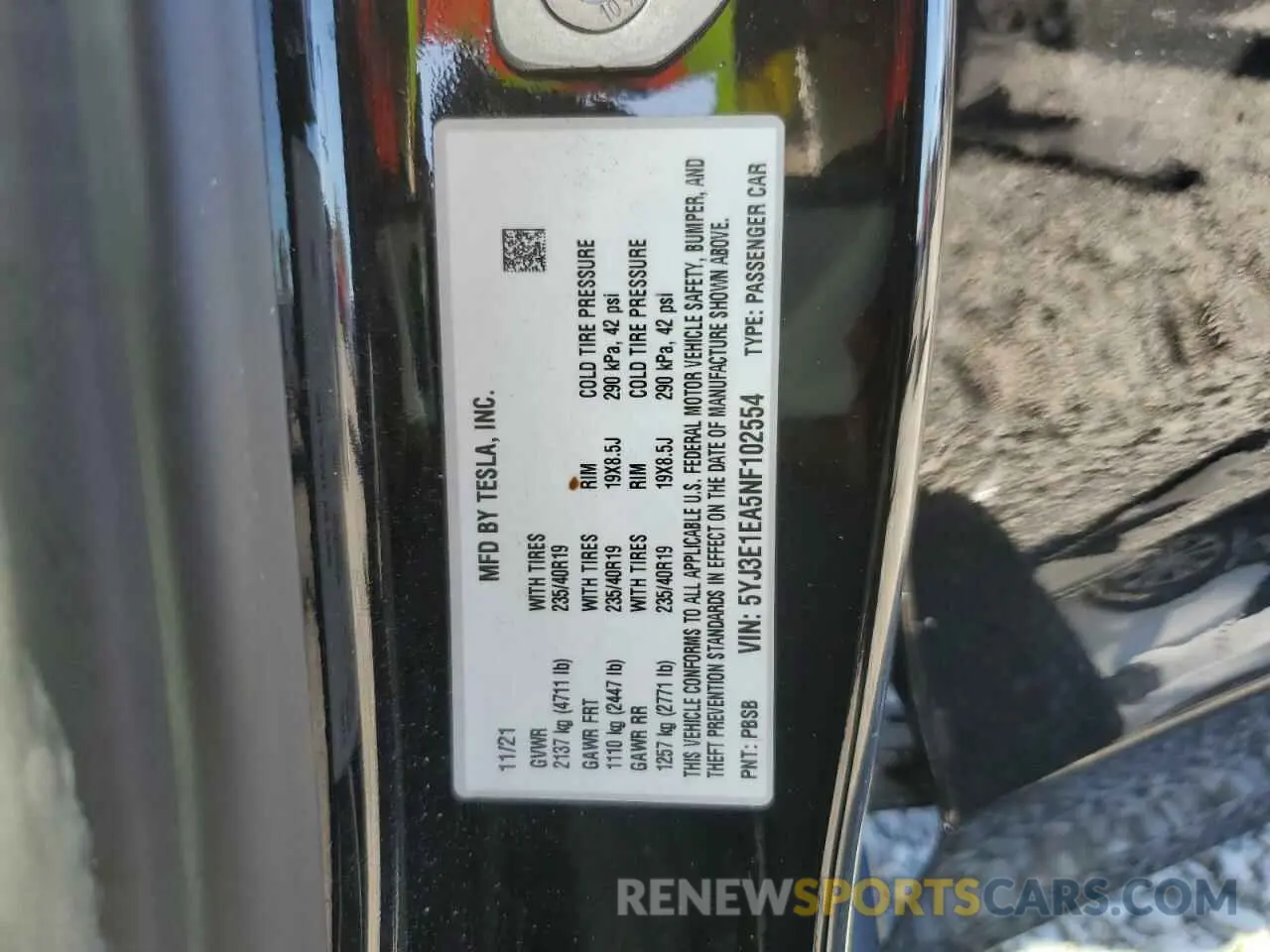 14 Фотография поврежденного автомобиля 5YJ3E1EA5NF102554 TESLA MODEL 3 2022