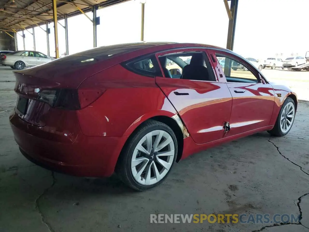 3 Photograph of a damaged car 5YJ3E1EA5NF186312 TESLA MODEL 3 2022