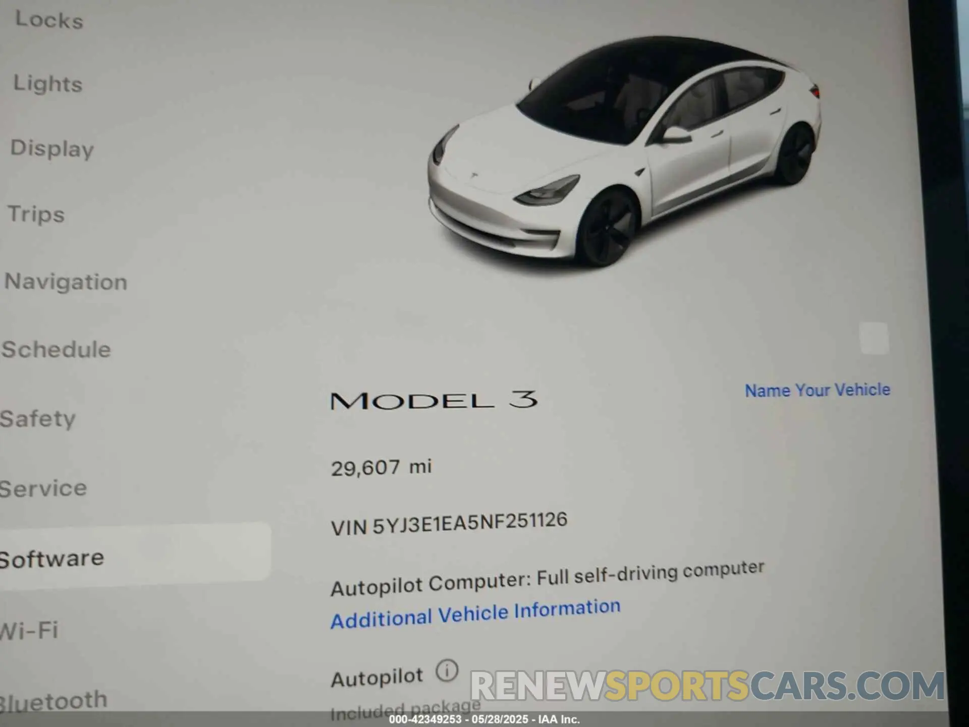 7 Фотография поврежденного автомобиля 5YJ3E1EA5NF251126 TESLA MODEL 3 2022