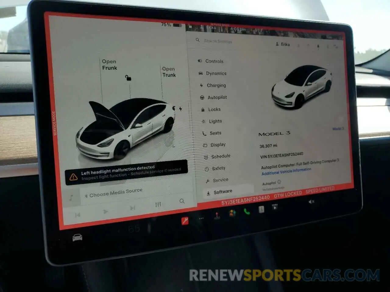 9 Фотография поврежденного автомобиля 5YJ3E1EA5NF252440 TESLA MODEL 3 2022
