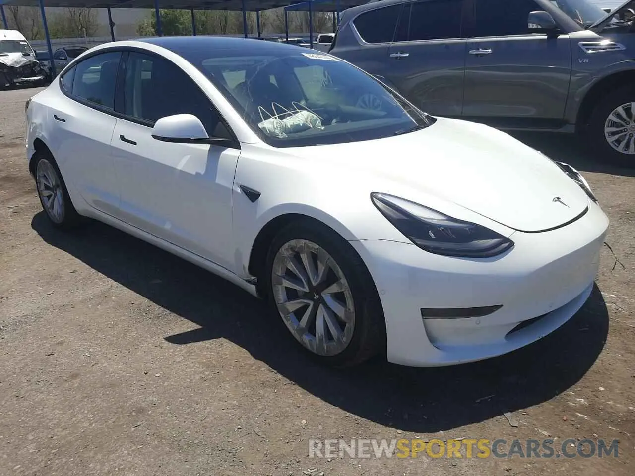 1 Photograph of a damaged car 5YJ3E1EA6NF208222 TESLA MODEL 3 2022