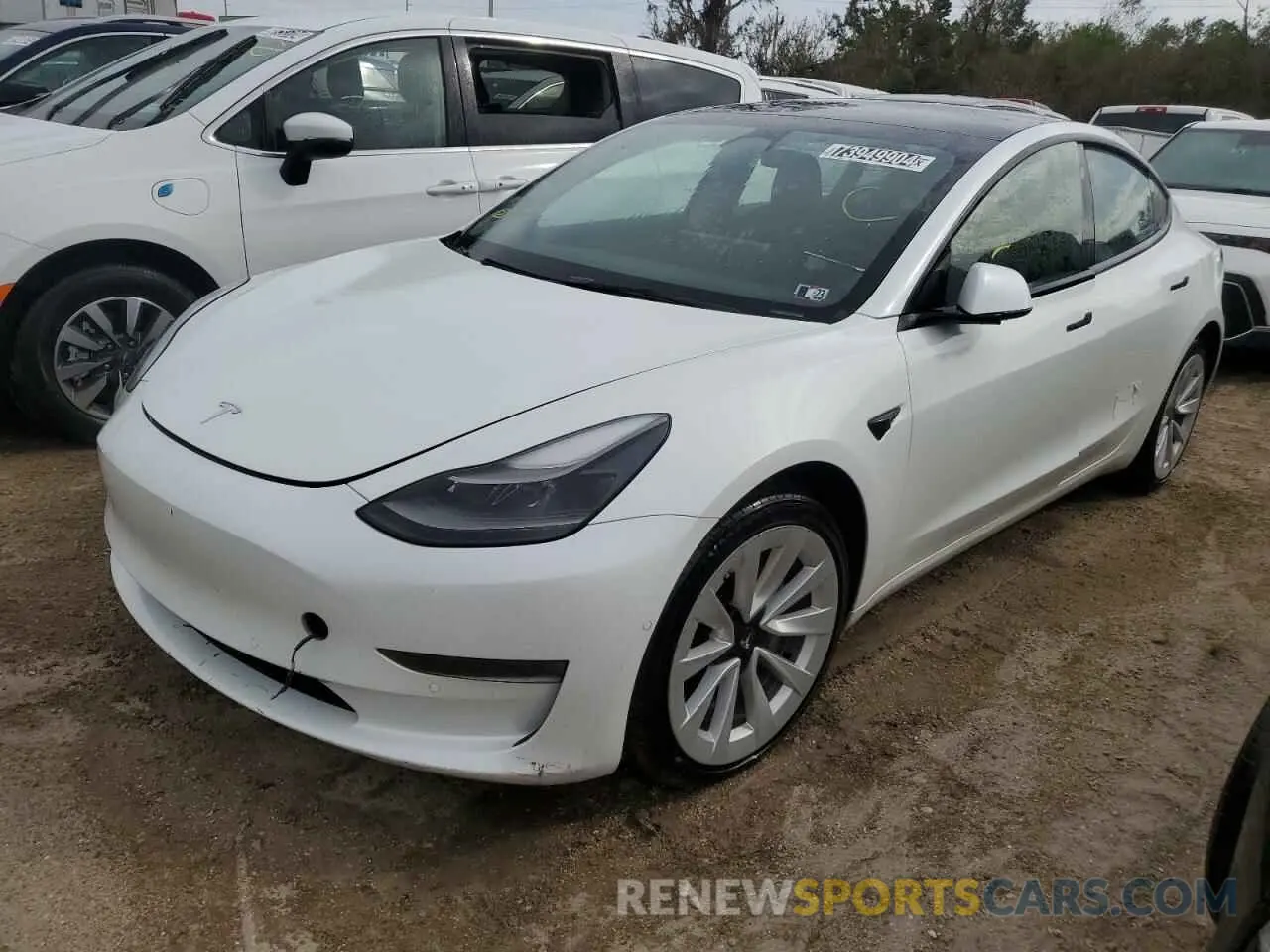 1 Photograph of a damaged car 5YJ3E1EA6NF368696 TESLA MODEL 3 2022