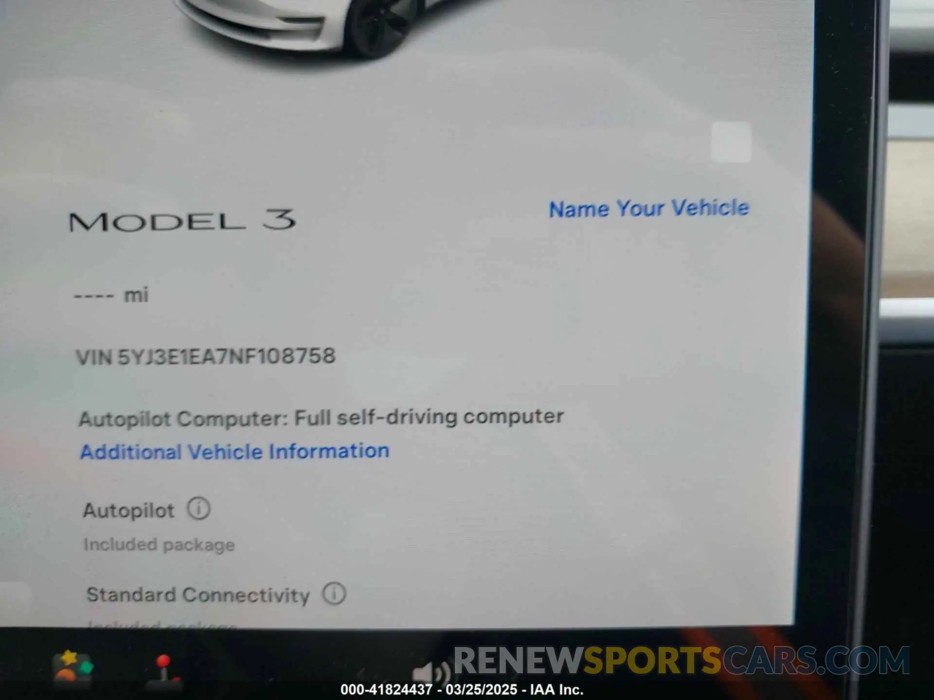7 Фотография поврежденного автомобиля 5YJ3E1EA7NF108758 TESLA MODEL 3 2022