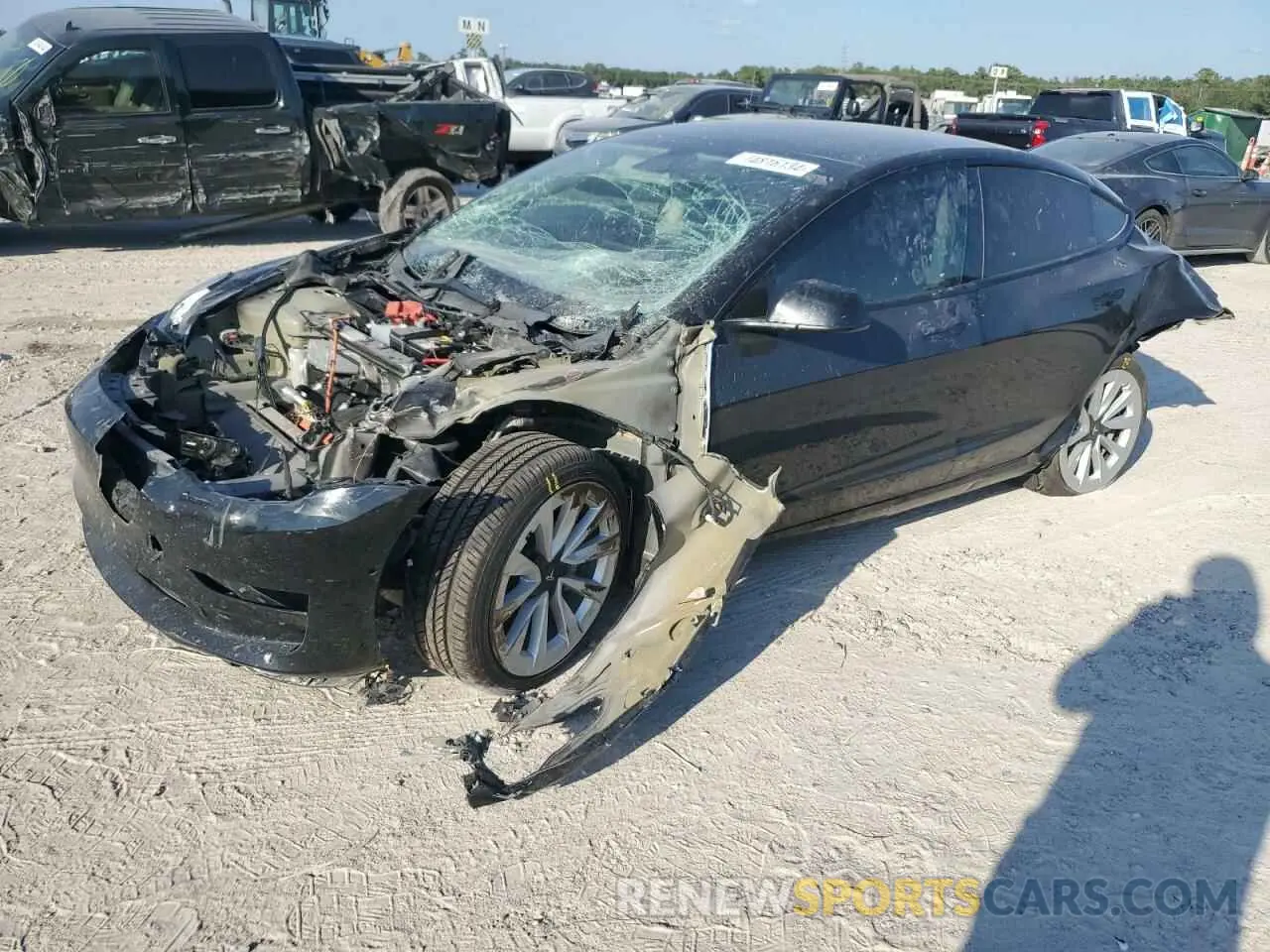 1 Photograph of a damaged car 5YJ3E1EA7NF121994 TESLA MODEL 3 2022