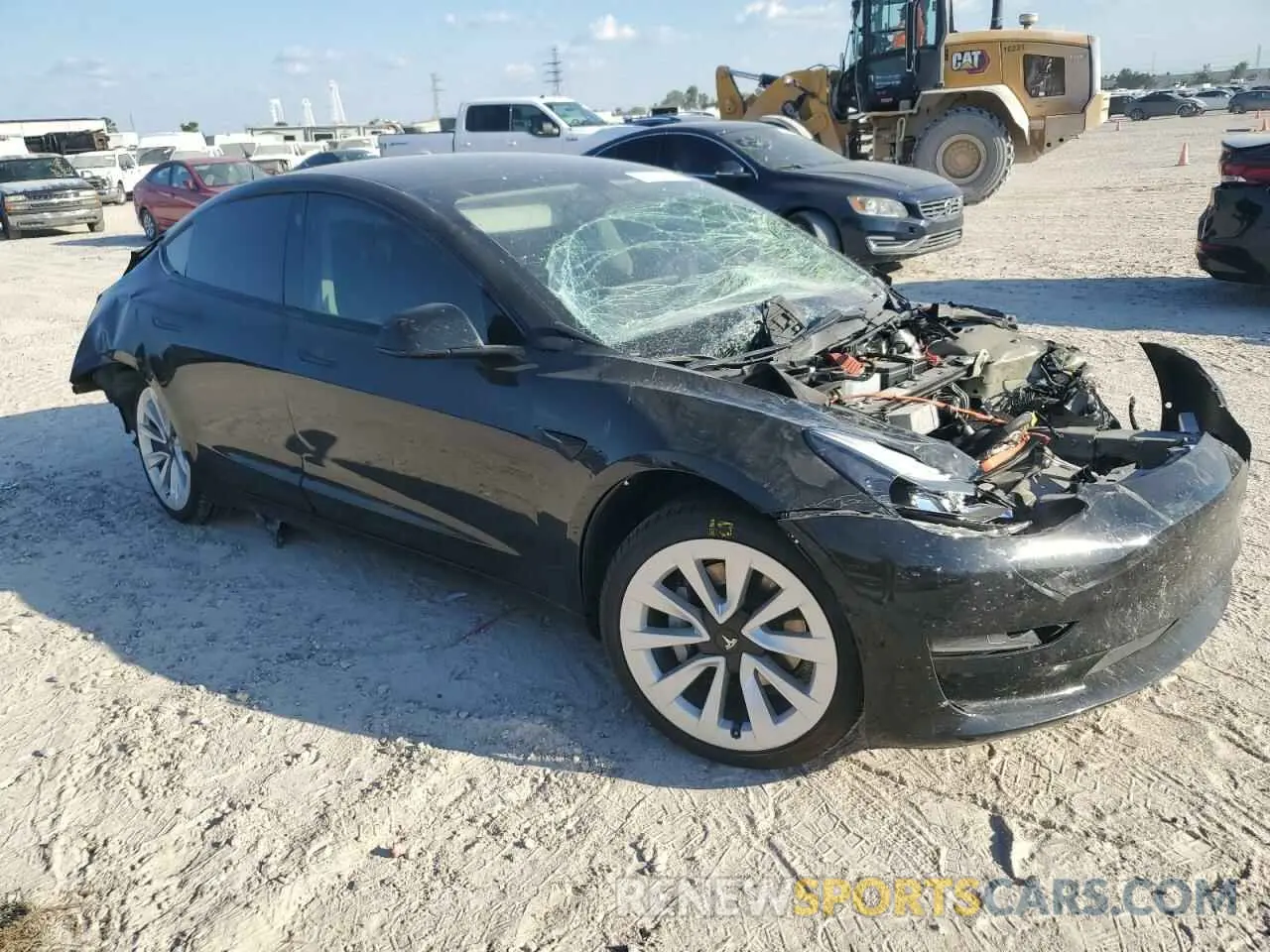 4 Photograph of a damaged car 5YJ3E1EA7NF121994 TESLA MODEL 3 2022