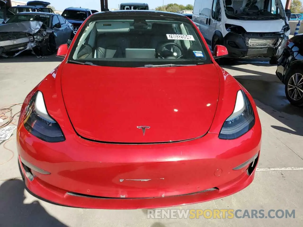 5 Фотография поврежденного автомобиля 5YJ3E1EA7NF186831 TESLA MODEL 3 2022