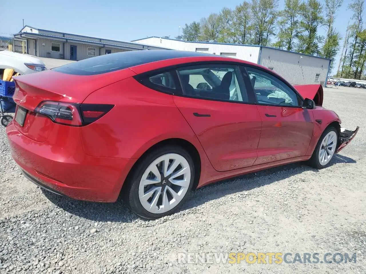 3 Photograph of a damaged car 5YJ3E1EA7NF369811 TESLA MODEL 3 2022