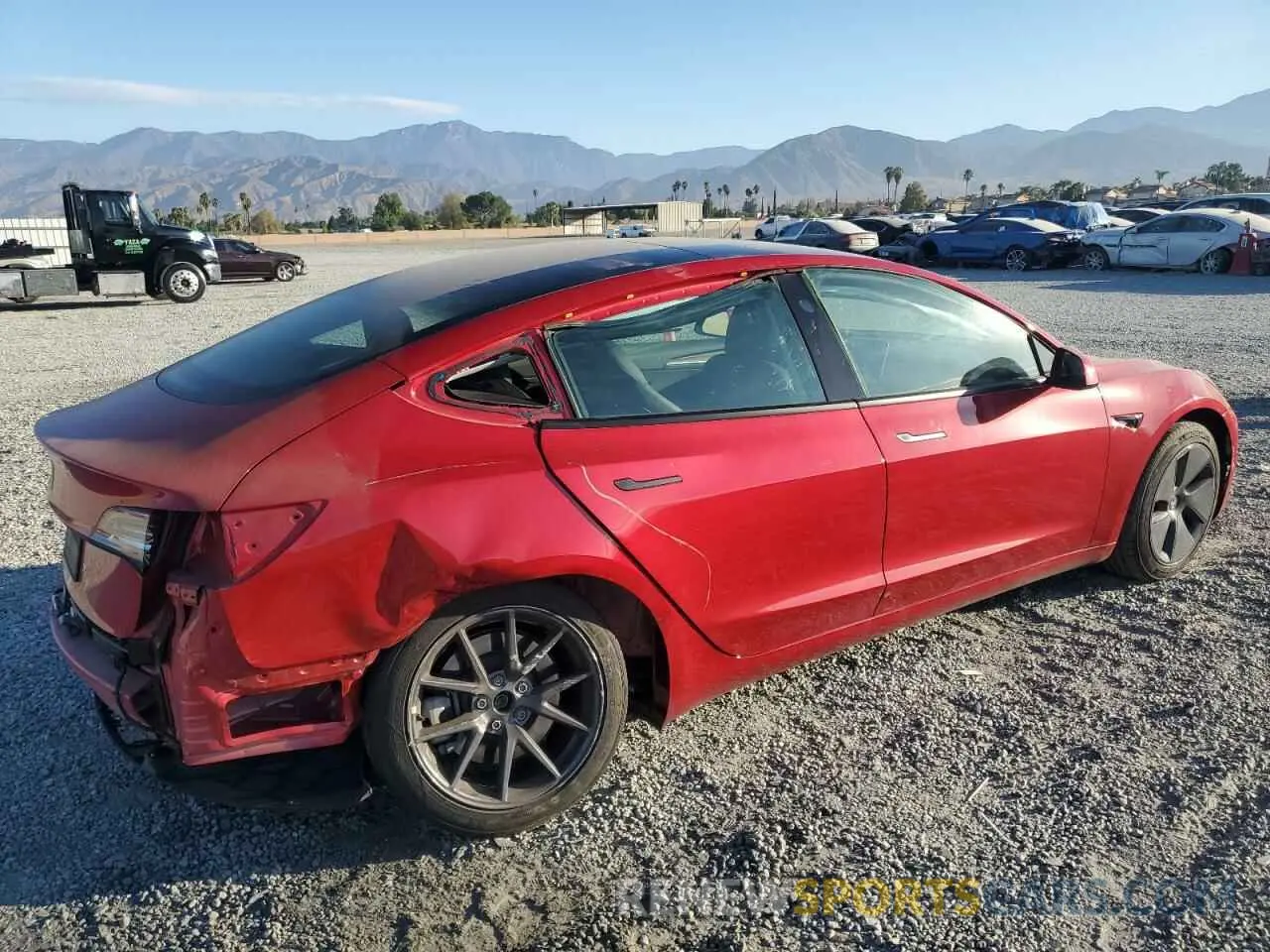 3 Photograph of a damaged car 5YJ3E1EA7NF376824 TESLA MODEL 3 2022