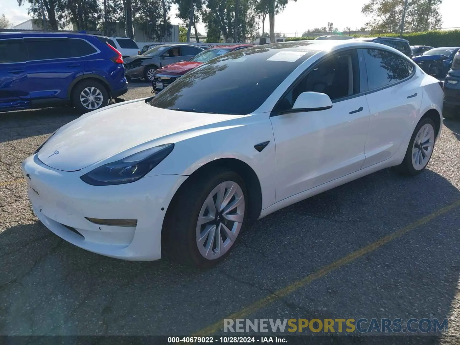 2 Photograph of a damaged car 5YJ3E1EA8NF144569 TESLA MODEL 3 2022