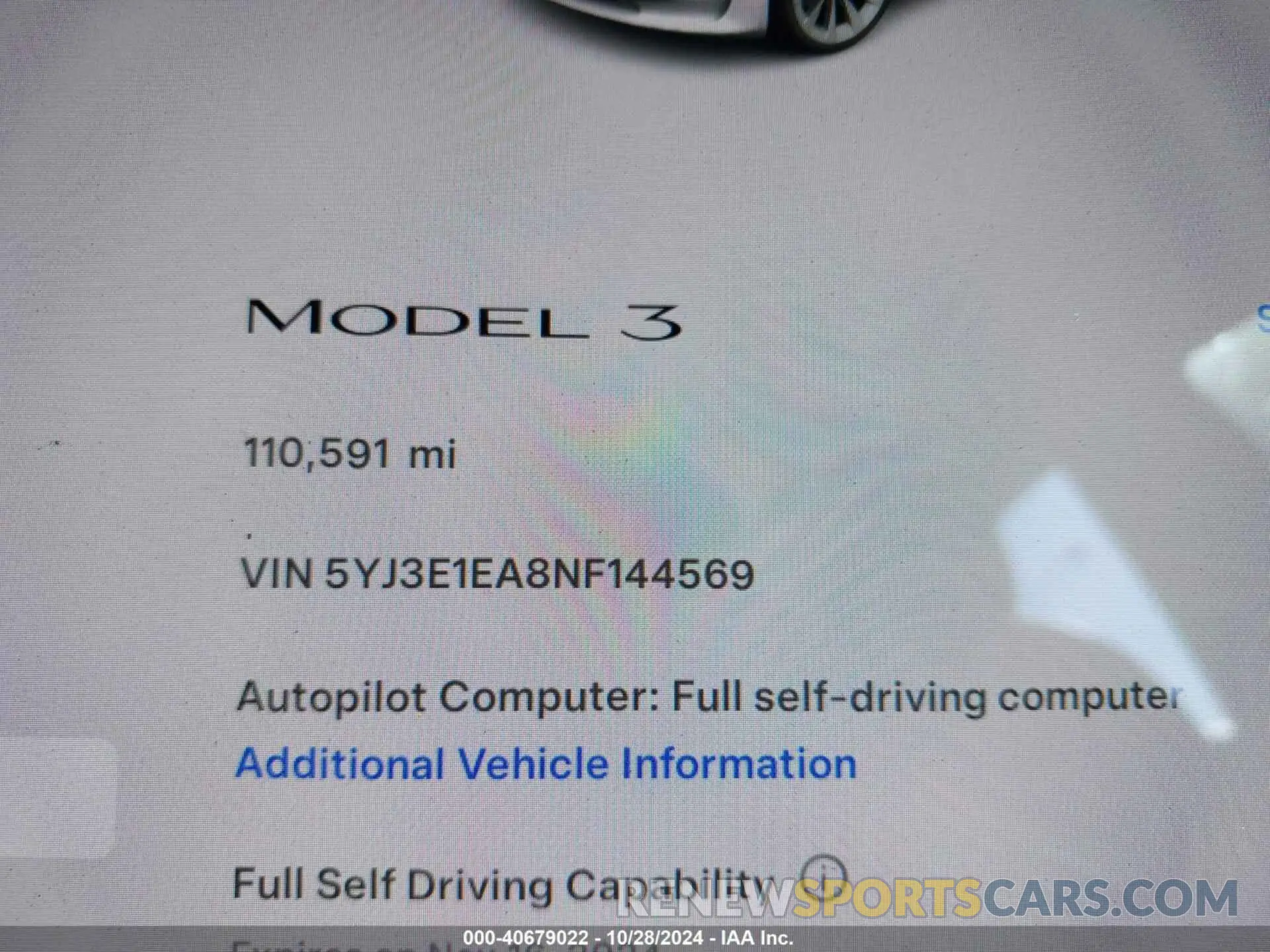 7 Photograph of a damaged car 5YJ3E1EA8NF144569 TESLA MODEL 3 2022