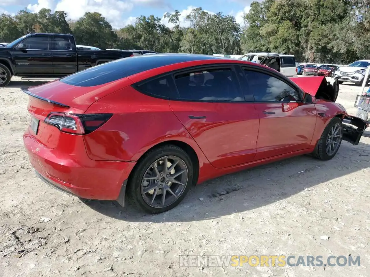 3 Photograph of a damaged car 5YJ3E1EA8NF186692 TESLA MODEL 3 2022