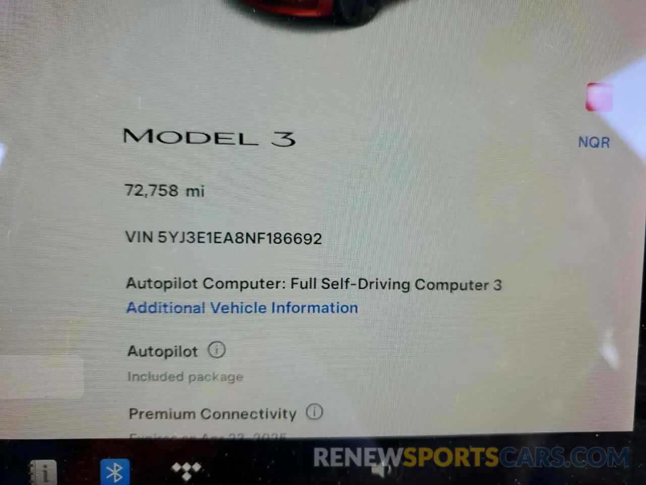 9 Photograph of a damaged car 5YJ3E1EA8NF186692 TESLA MODEL 3 2022