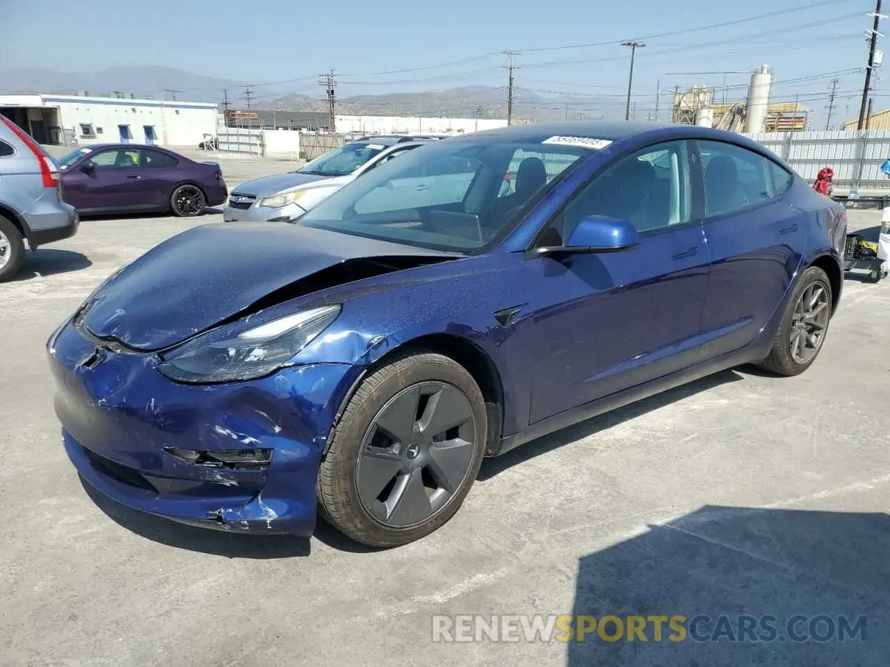 1 Photograph of a damaged car 5YJ3E1EA8NF331990 TESLA MODEL 3 2022