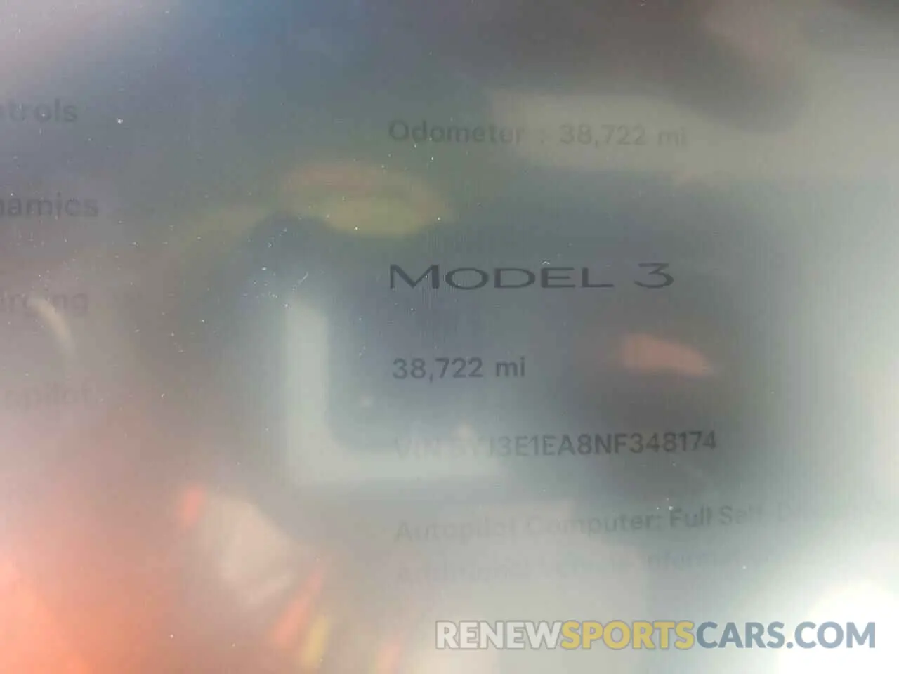 9 Photograph of a damaged car 5YJ3E1EA8NF348174 TESLA MODEL 3 2022