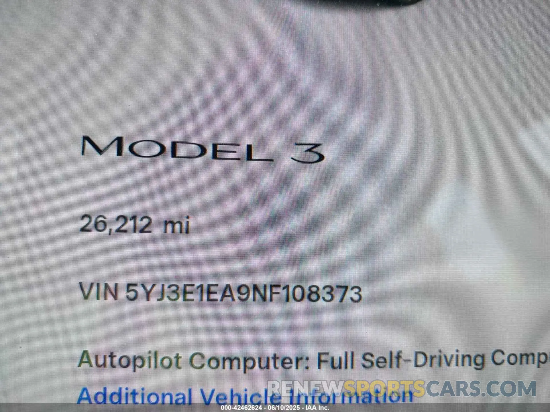 7 Photograph of a damaged car 5YJ3E1EA9NF108373 TESLA MODEL 3 2022