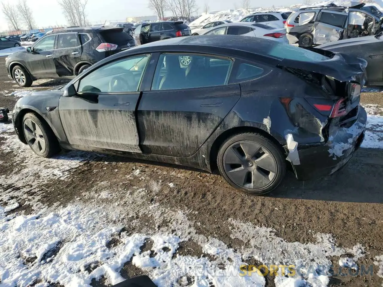 2 Photograph of a damaged car 5YJ3E1EA9NF169853 TESLA MODEL 3 2022