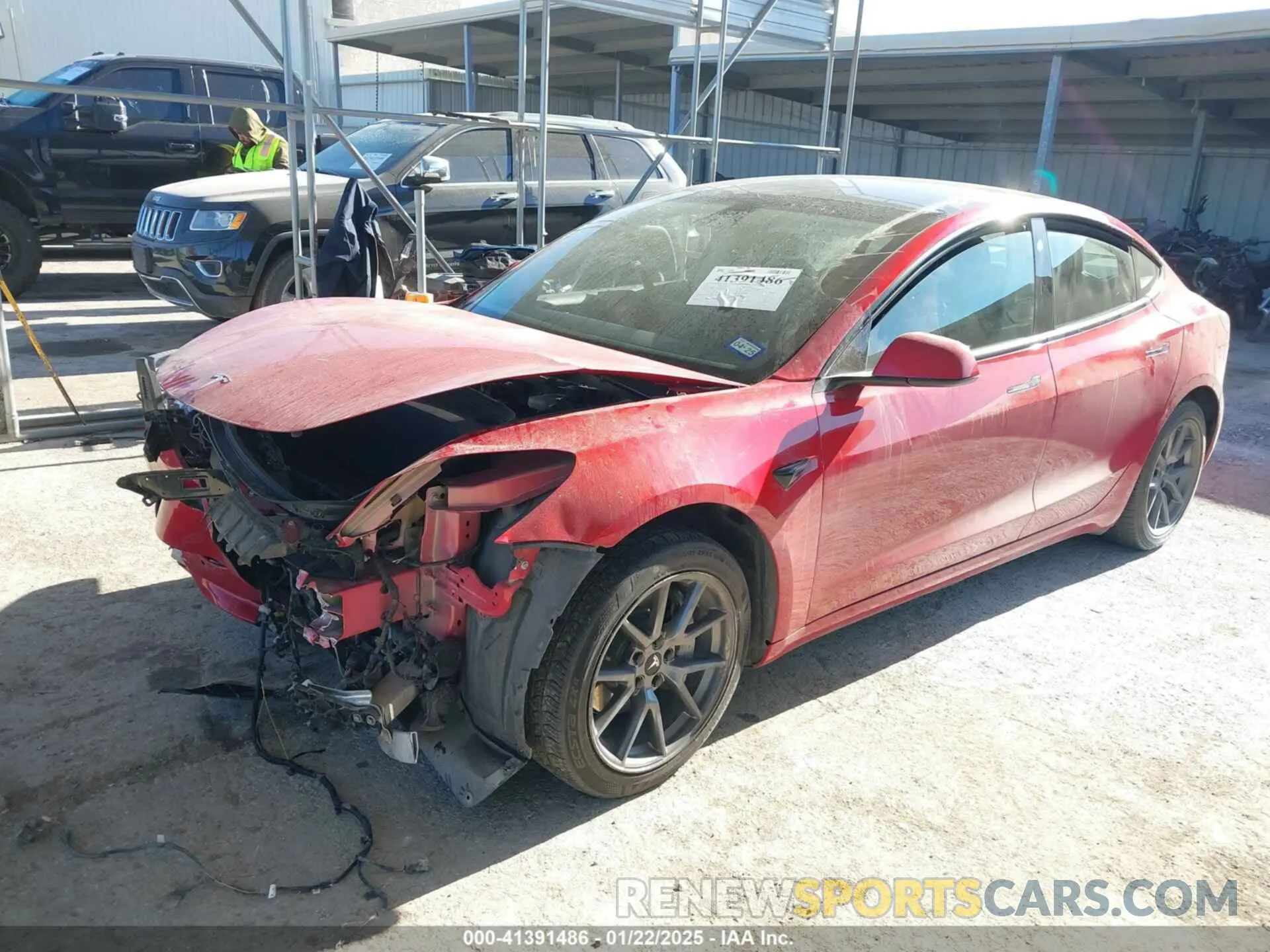 2 Photograph of a damaged car 5YJ3E1EA9NF186202 TESLA MODEL 3 2022
