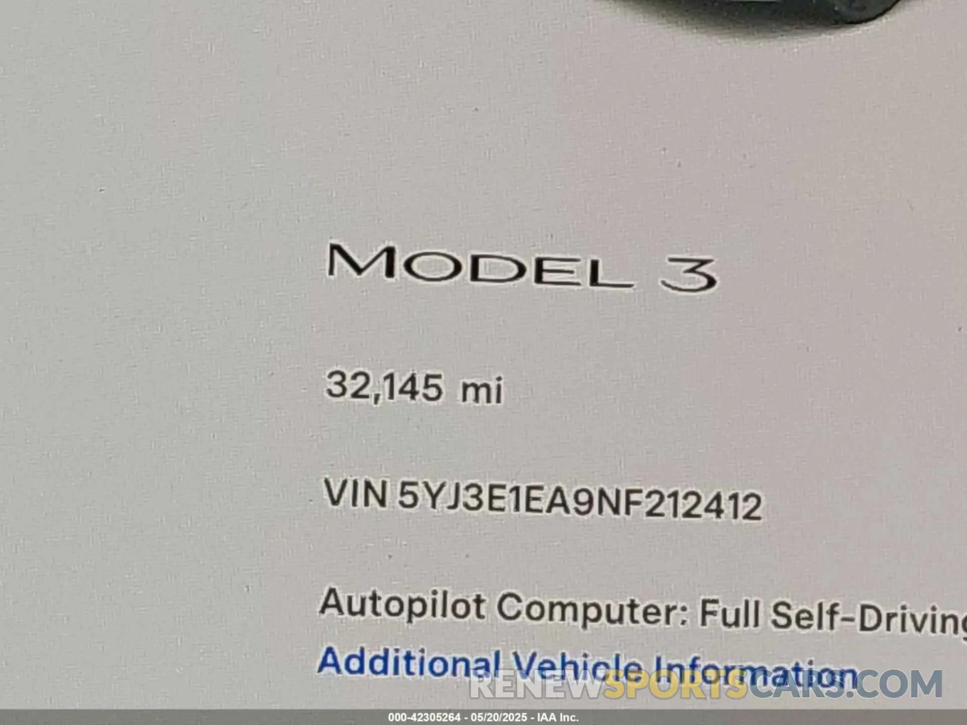 14 Photograph of a damaged car 5YJ3E1EA9NF212412 TESLA MODEL 3 2022