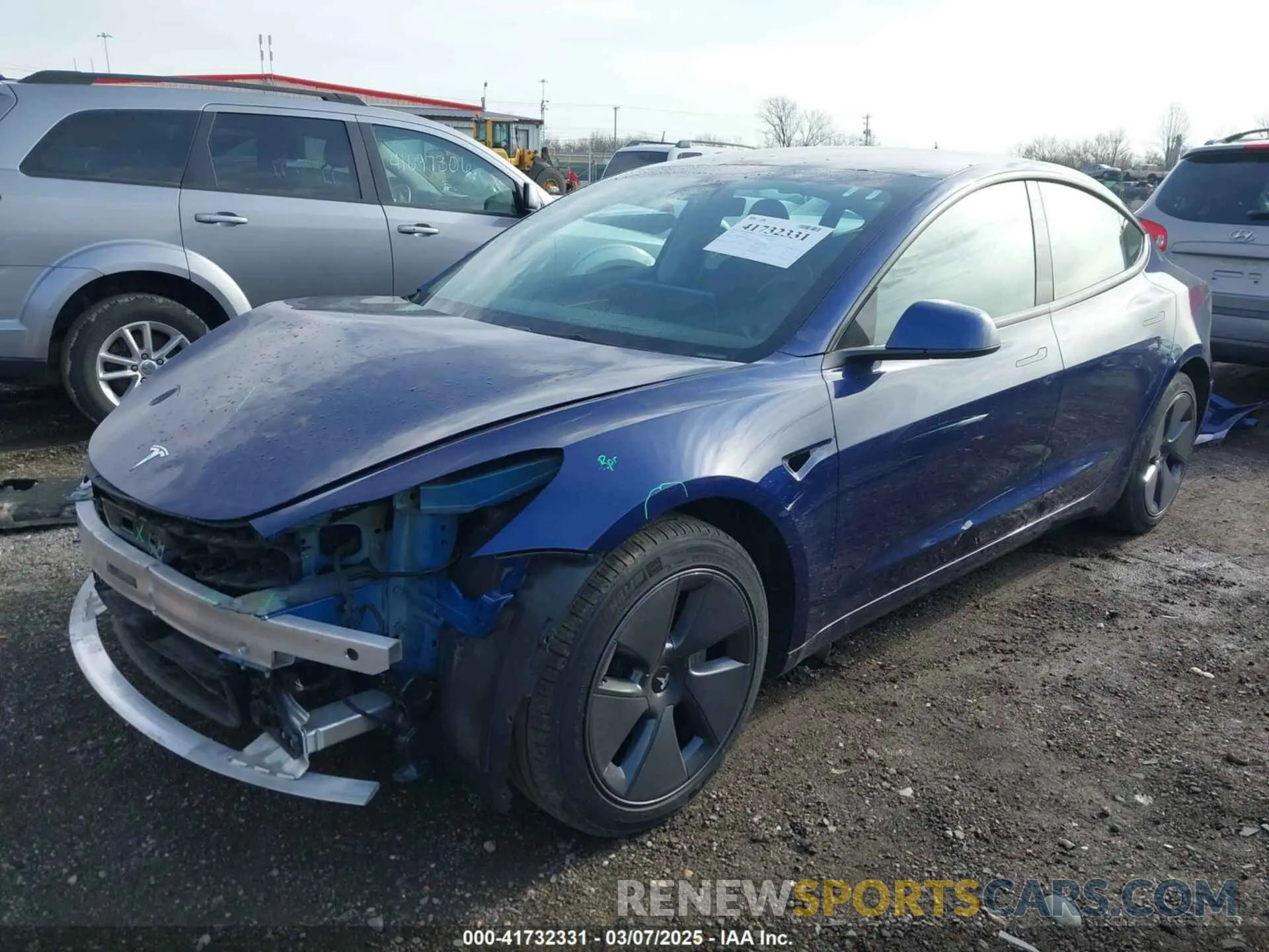 2 Photograph of a damaged car 5YJ3E1EA9NF345915 TESLA MODEL 3 2022