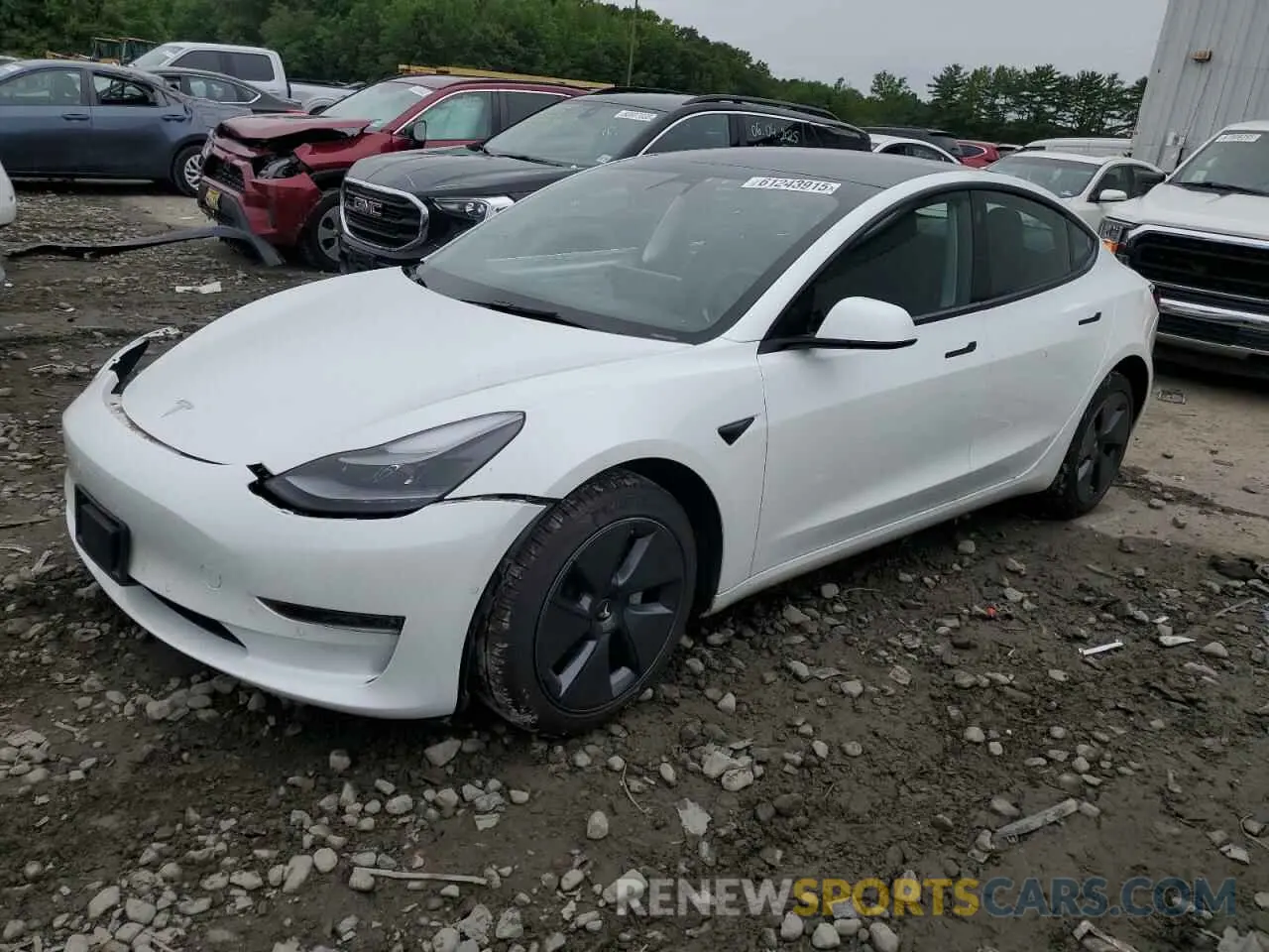 1 Photograph of a damaged car 5YJ3E1EAXNF114036 TESLA MODEL 3 2022
