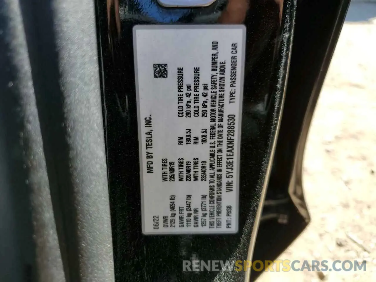 12 Фотография поврежденного автомобиля 5YJ3E1EAXNF288530 TESLA MODEL 3 2022