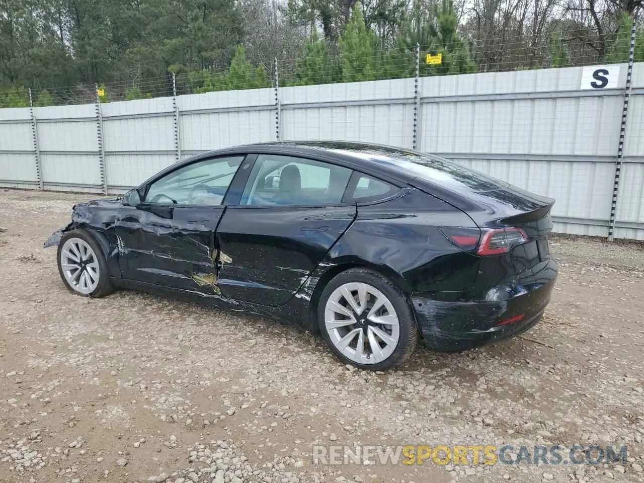 2 Photograph of a damaged car 5YJ3E1EAXNF368507 TESLA MODEL 3 2022