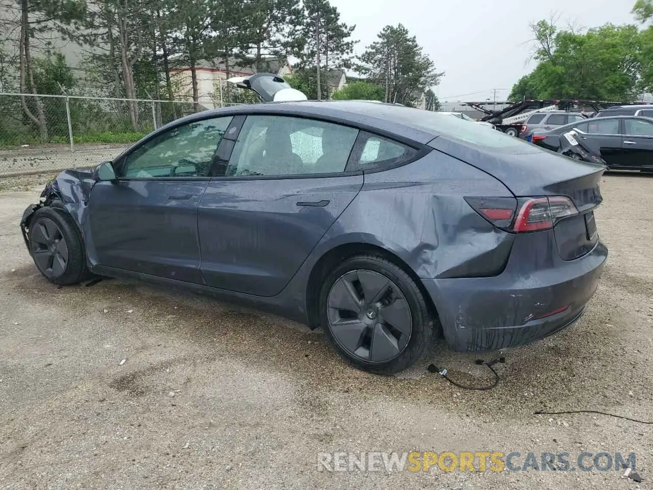 2 Photograph of a damaged car 5YJ3E1EAXNF371505 TESLA MODEL 3 2022