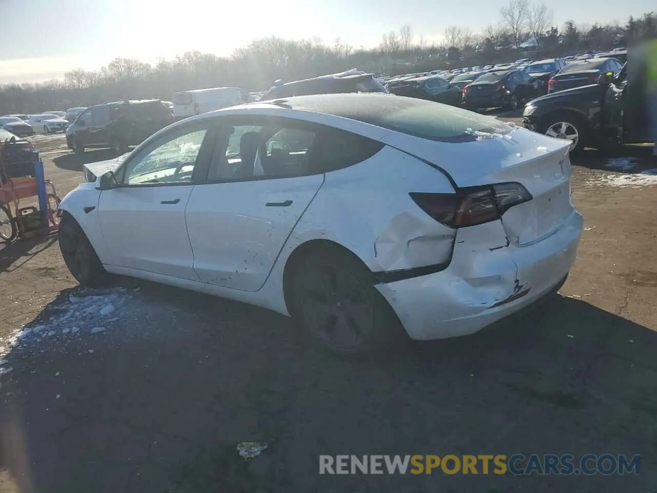 2 Photograph of a damaged car 5YJ3E1EB0NF111378 TESLA MODEL 3 2022