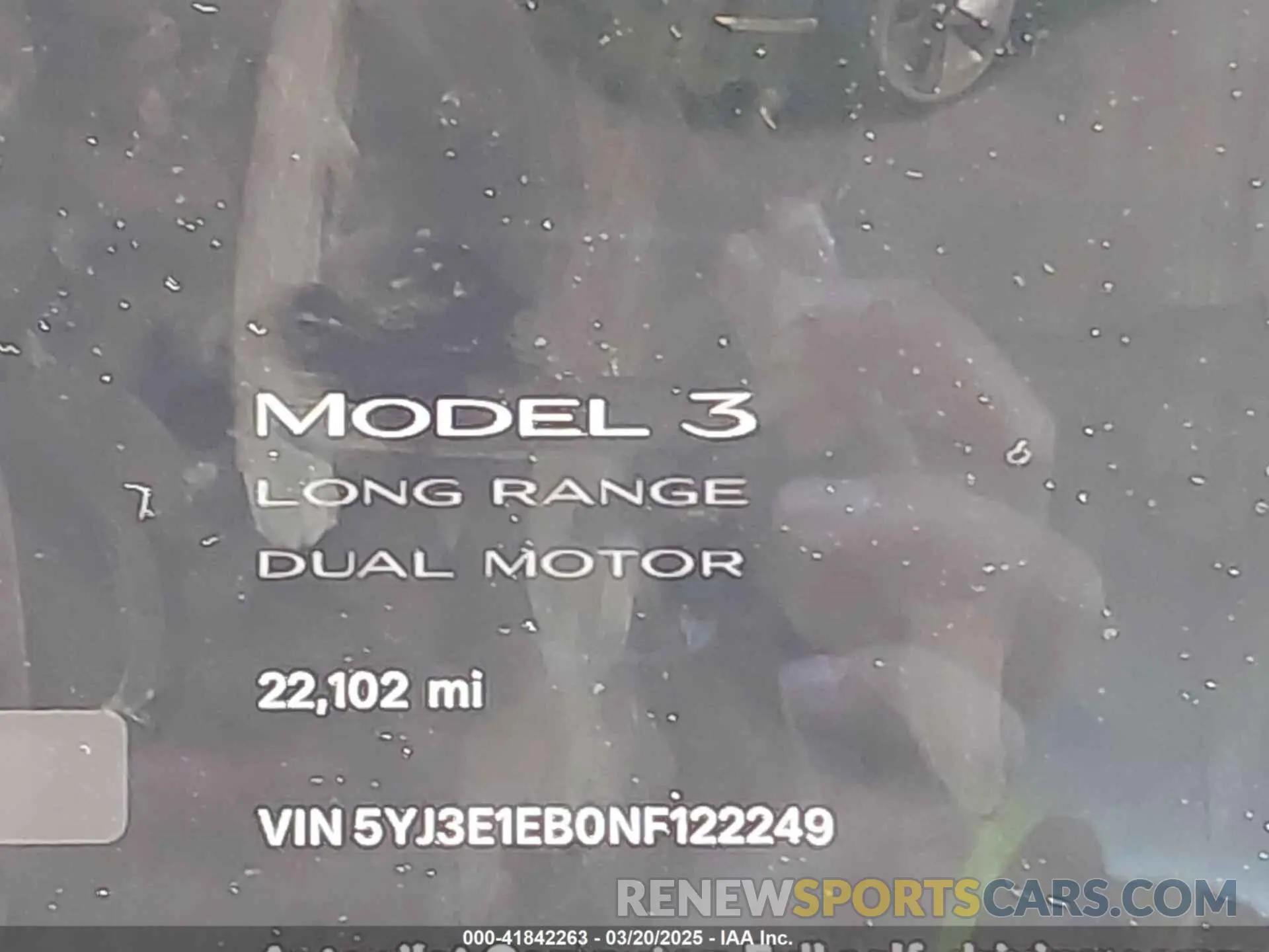 9 Фотография поврежденного автомобиля 5YJ3E1EB0NF122249 TESLA MODEL 3 2022
