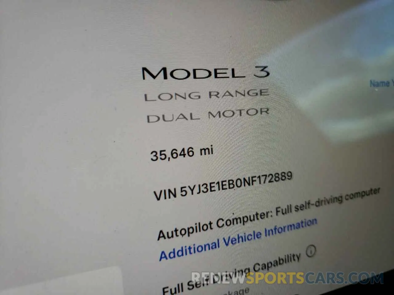 9 Photograph of a damaged car 5YJ3E1EB0NF172889 TESLA MODEL 3 2022