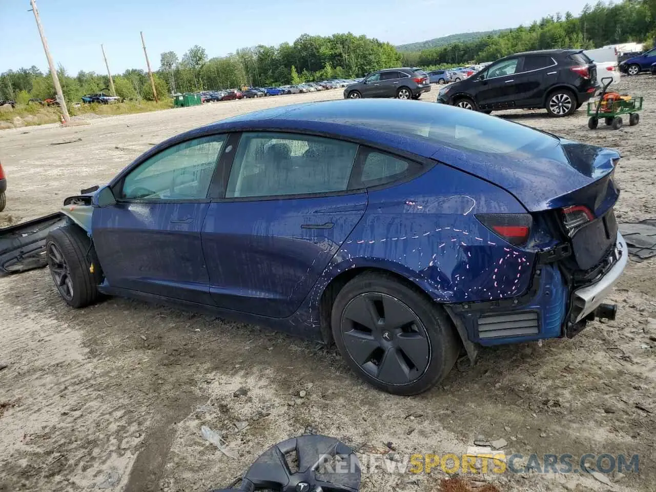 2 Photograph of a damaged car 5YJ3E1EB0NF173279 TESLA MODEL 3 2022