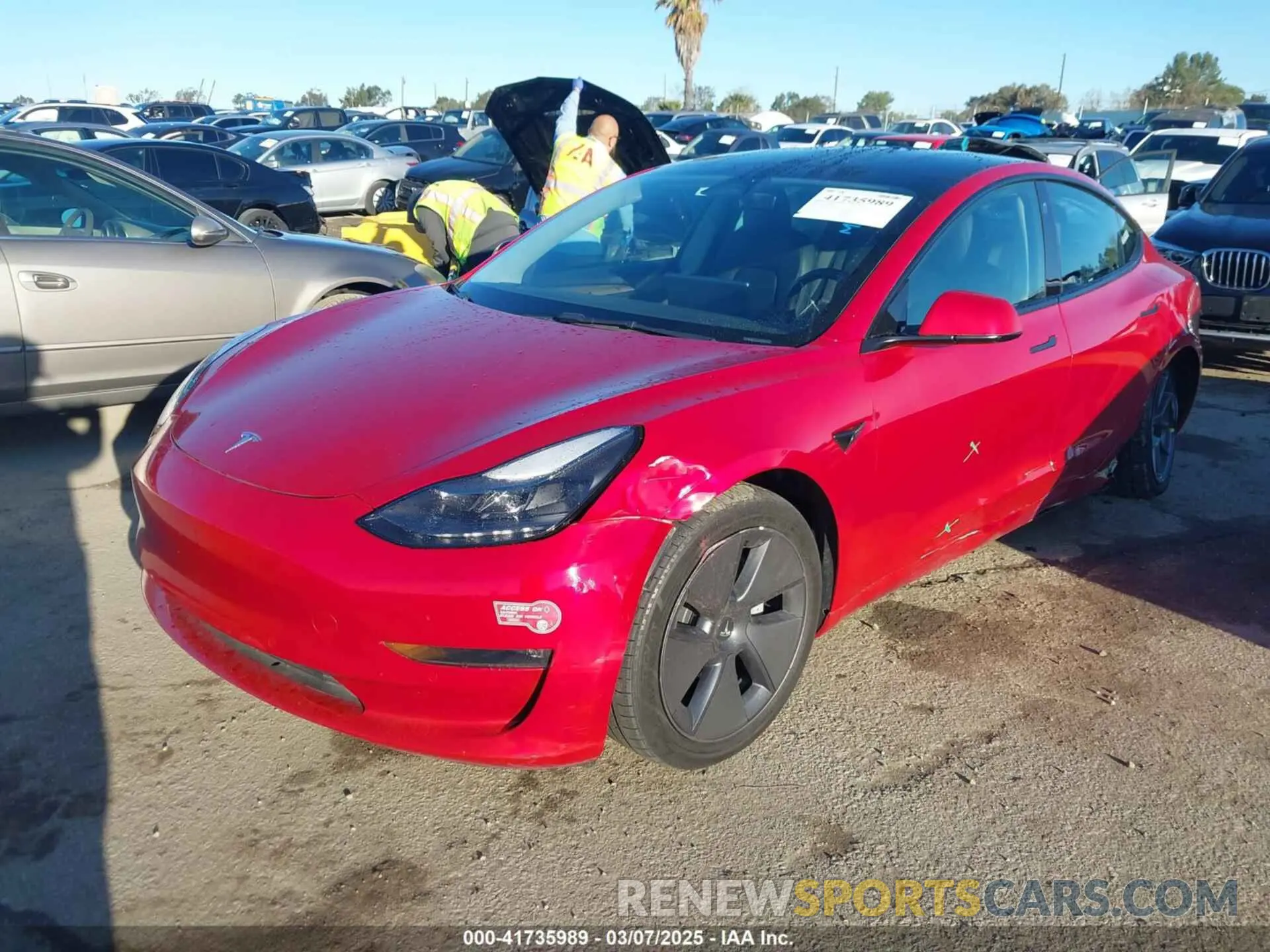 2 Фотография поврежденного автомобиля 5YJ3E1EB0NF212257 TESLA MODEL 3 2022