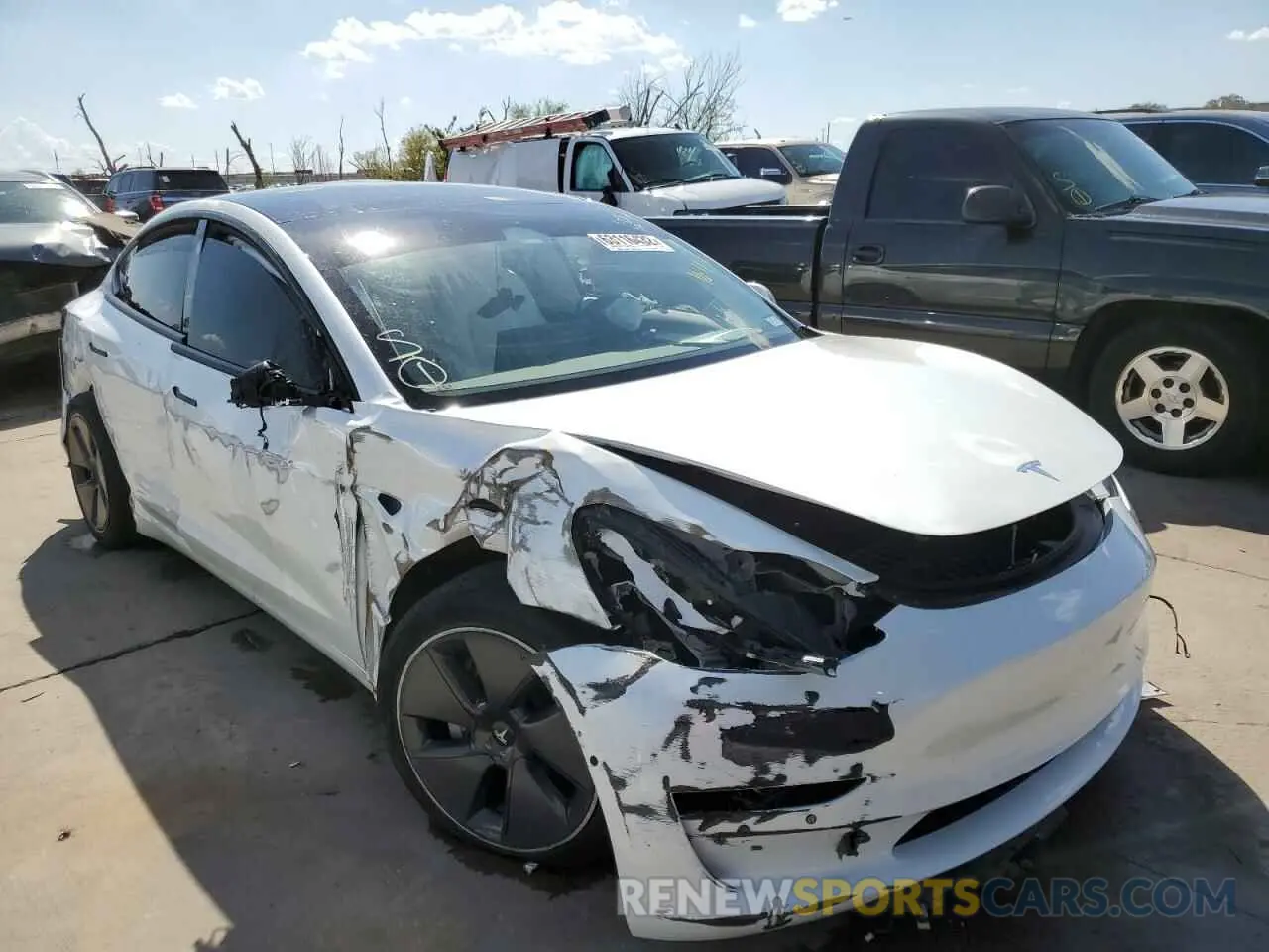 1 Photograph of a damaged car 5YJ3E1EB0NF265377 TESLA MODEL 3 2022