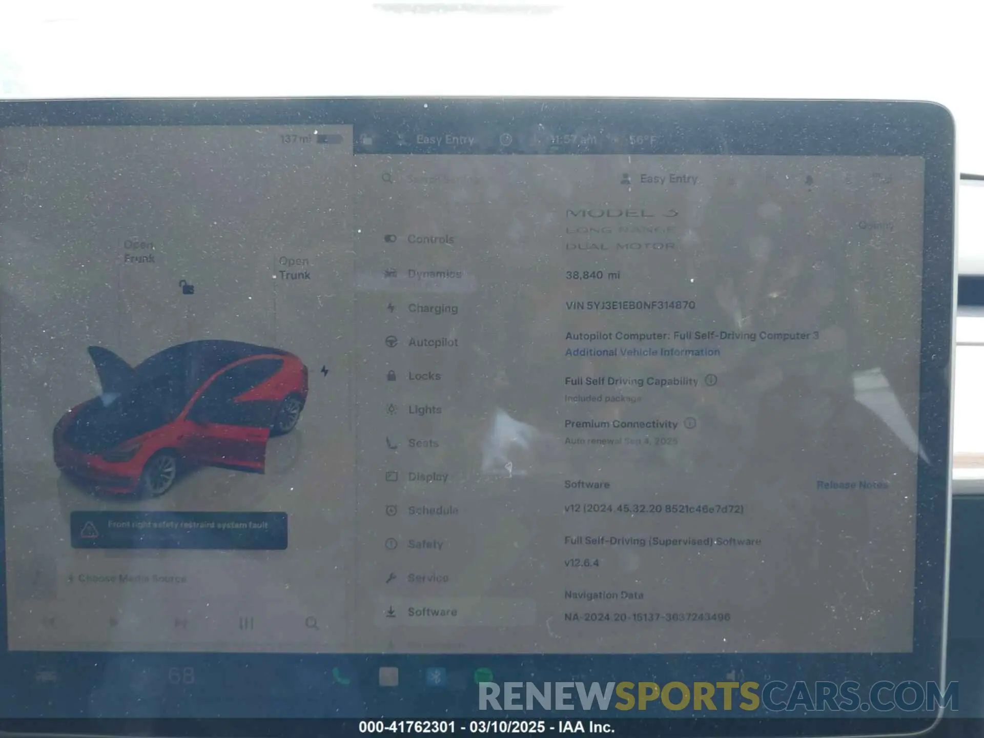 7 Фотография поврежденного автомобиля 5YJ3E1EB0NF314870 TESLA MODEL 3 2022